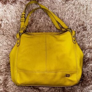 The Sak hobo snap closure vintage bag yellow pebble leather